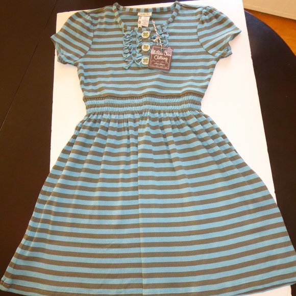 Matilda Jane Girl Dress Size 10 Truest Compass Lap Striped Dress